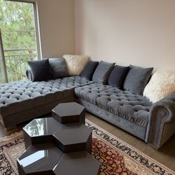 L-shape Sectional, Gray Color, Huge & Extra Comfy. 