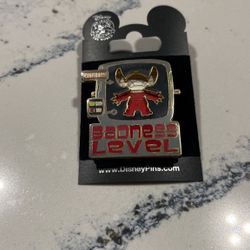 Walt Disney World Lilo & Stitch Badness Level Pin With Lever 2005