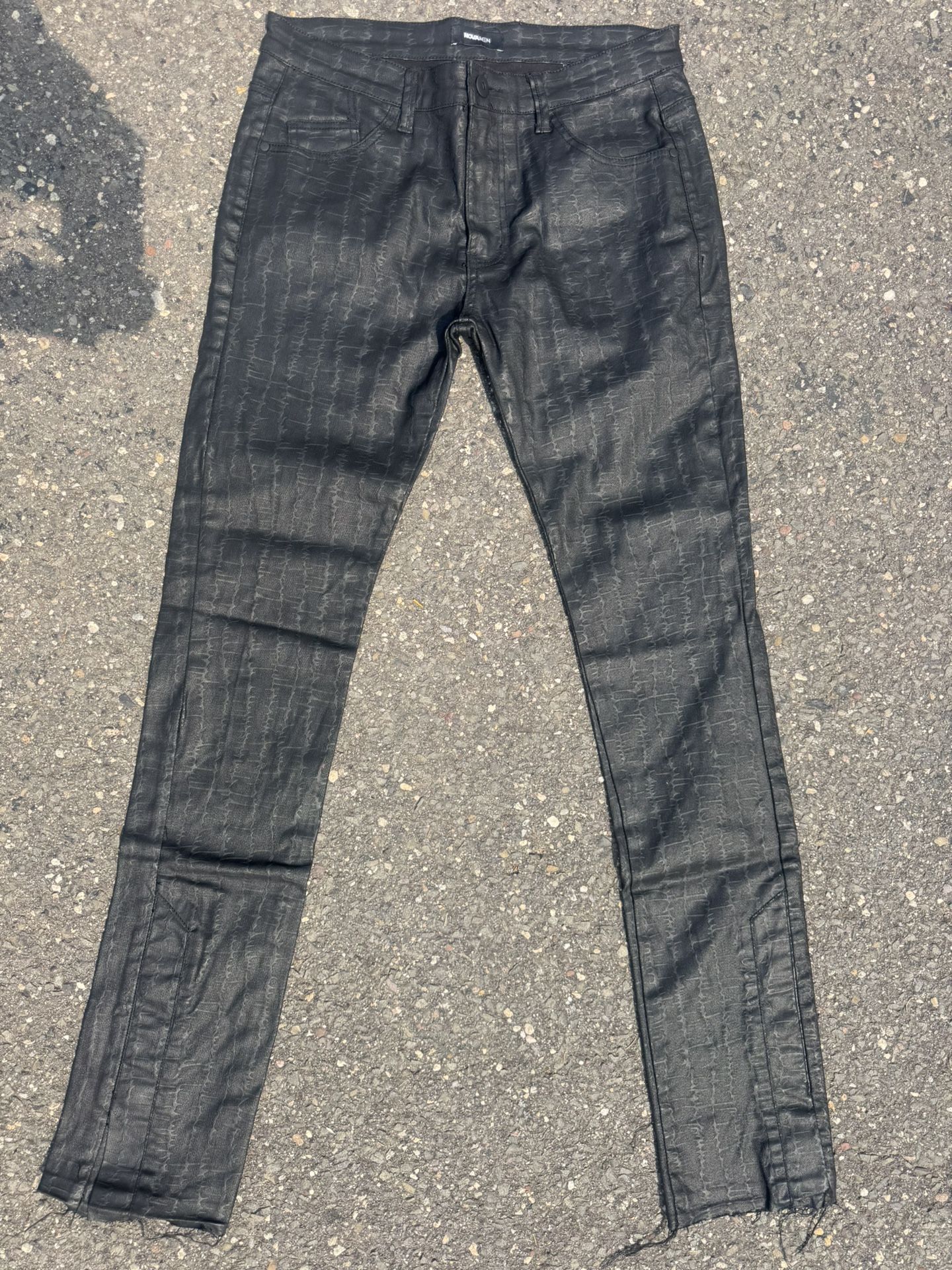 BLACK WAX STACKED SKINNY DENIM