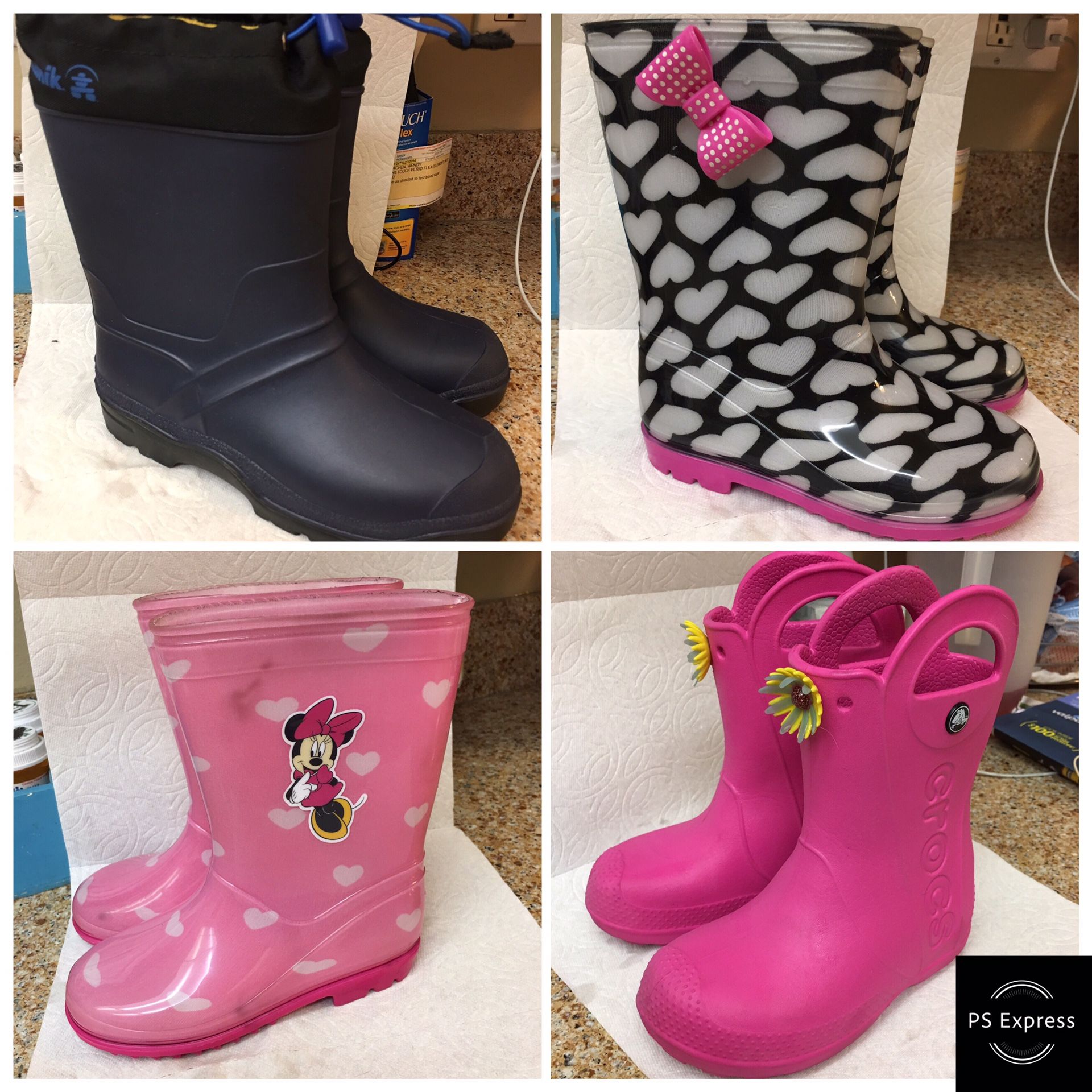 Girl and boy toddler rain boots