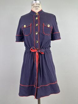 Marc By Marc Jacobs Dress Navy Gold Button Military Small