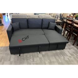 Modern sectional sofa with storage chaise and pull out bed  //limited time offer 