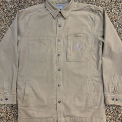 Carharrt Blanket Lined Snap Button Jacket Coat Men’s Medium Tan Color
