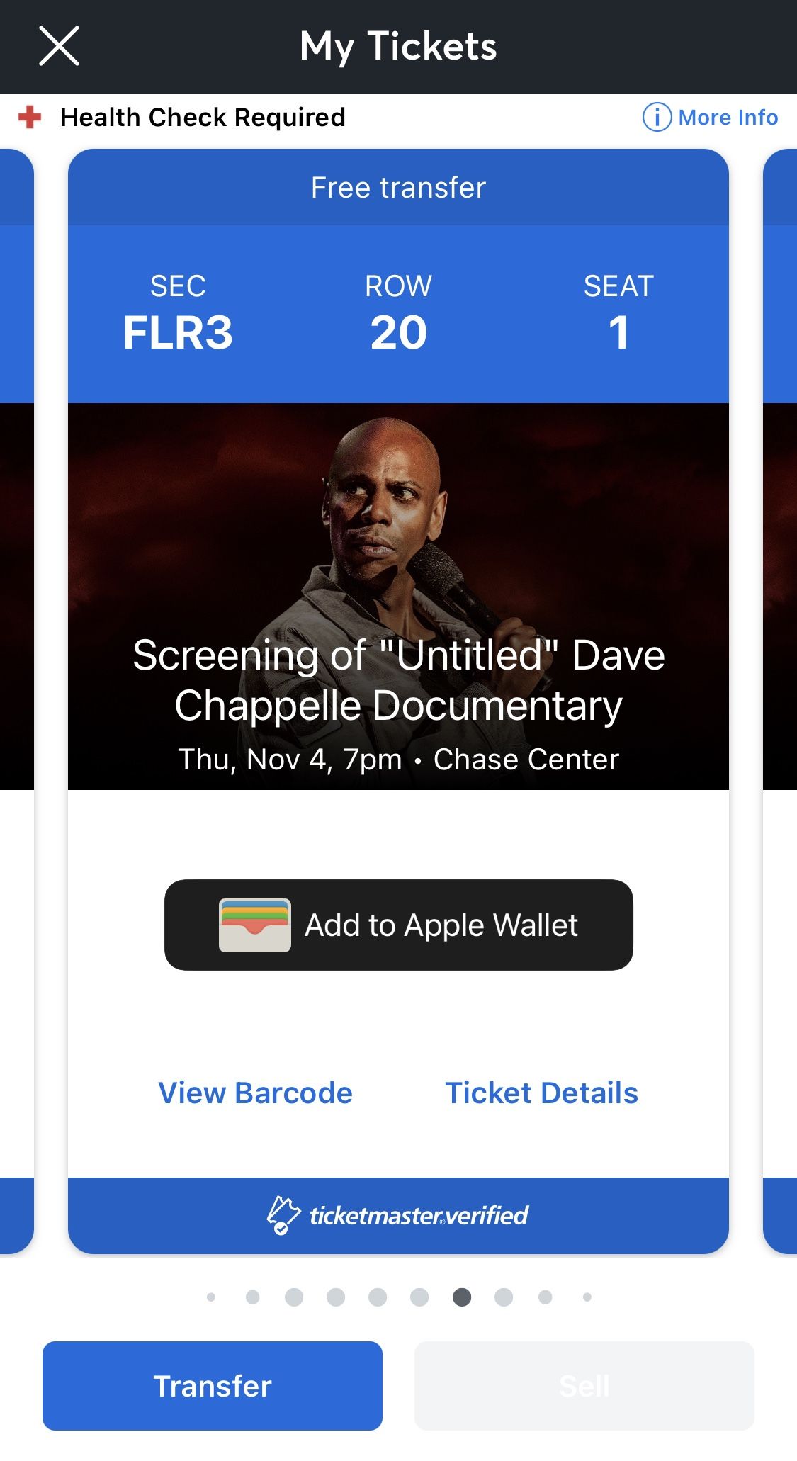 Dave Chappelle Floor Seats! November 4th