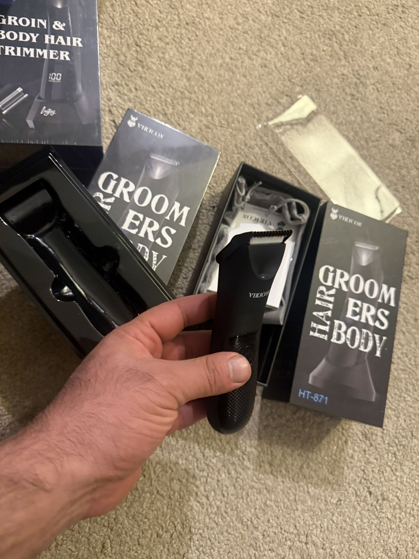 Manscape Trimmer for Men - No Nicks Body Hair Trimmer for Men with Ceramic Blade, Hypoallergenic & Gentle, Travel Mens Ball Shaver, IPX7 Waterproof Gr