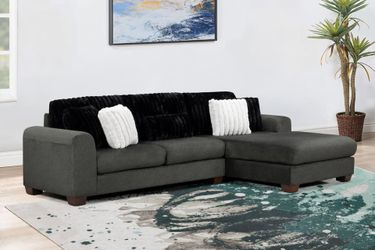 Brand New 2 Pc fabric Sectional w/corduroy fabric back