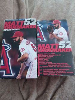 Two brand new in the box Matt shoemaker's bobbleheads angels