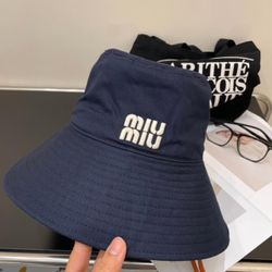 Miu Miu Women's Navy and Blue Hat