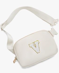 Bolsos Cruzados con Parche de Letra Inicial Bolsa de Cinturón para Niñas Adolescentes Cosas Lindas y Modernas