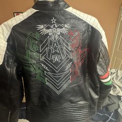 American Fighter Leather Zip Up Jacket Size XXL