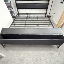 King Size Leather And Metal Galaxy Bed 