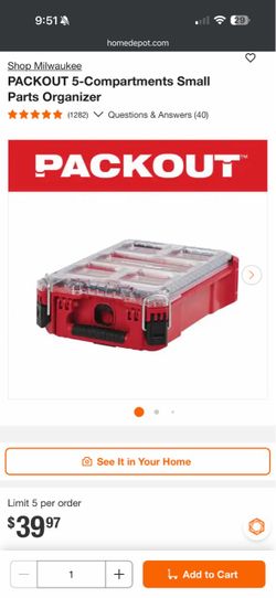 Milwaukee PACKOUT 5-Compartments Small Parts