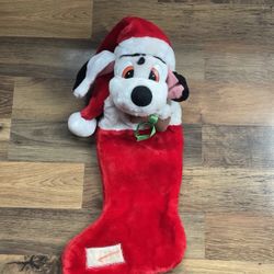 VTG Disney 101 Dalmatians Dog Plush Christmas Holiday Stocking 19" Tall 