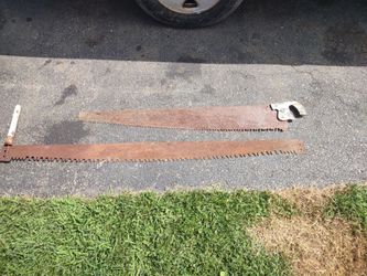 Antique saw blades lumberjack