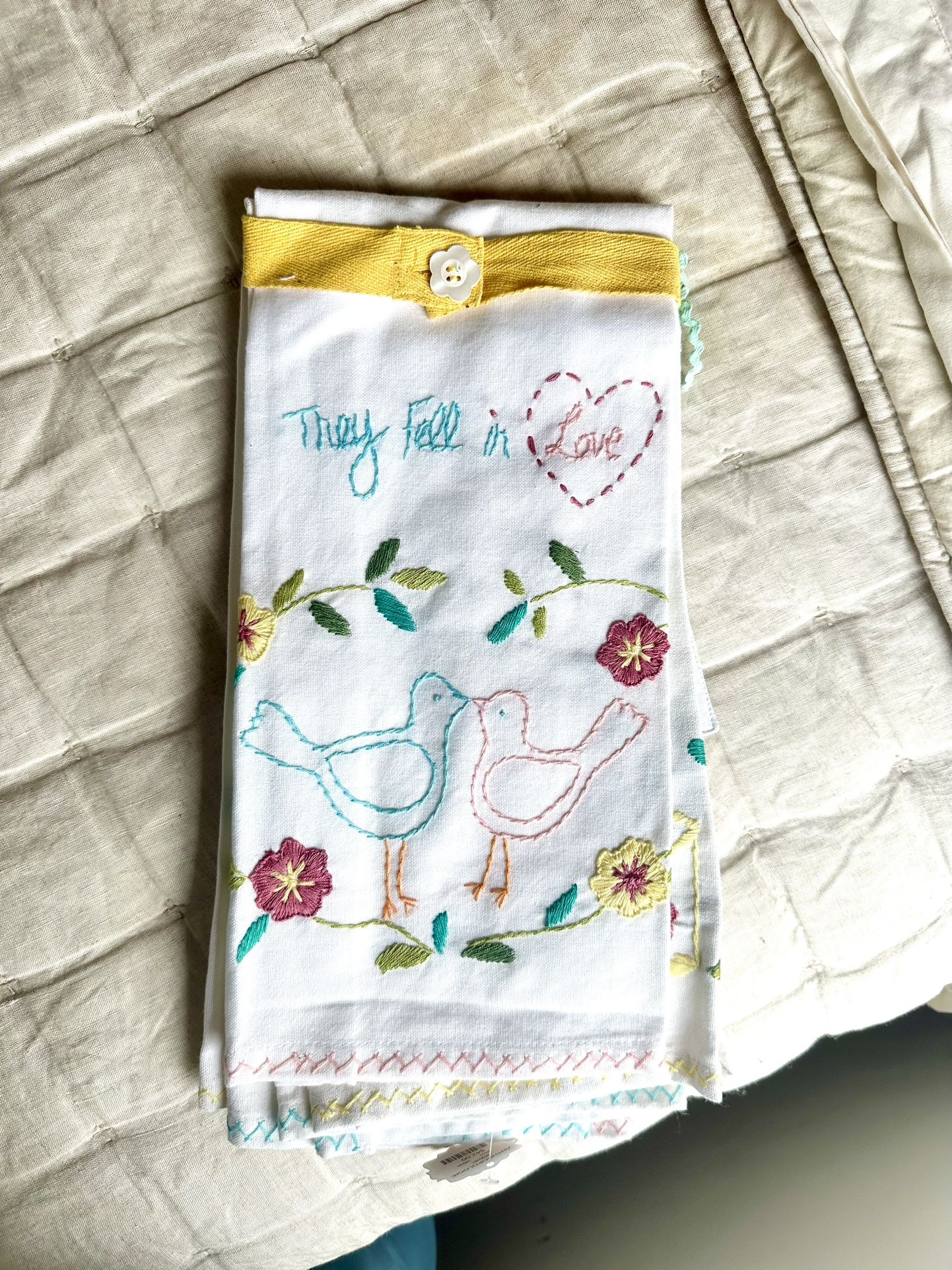 Anthropologie Needlepoint Wedding Handtowels