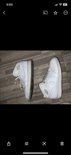 Youth Air Jordan 1 Mid GS White Wolf Grey