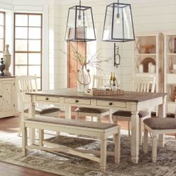 Bolanburg Antique White Finish Diningroom Set 