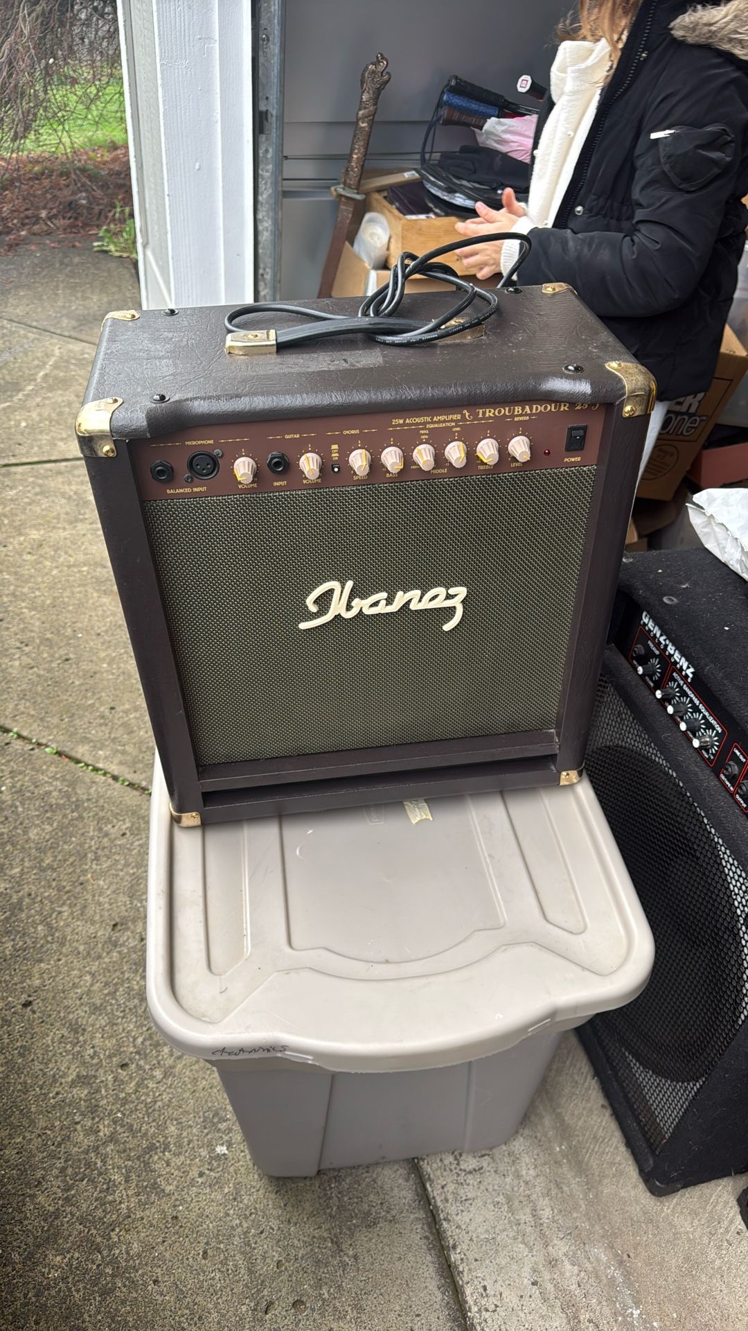 Ibanez Troubadour TA25 25W Acoustic Guitar Amp with Mic Input Balanced In