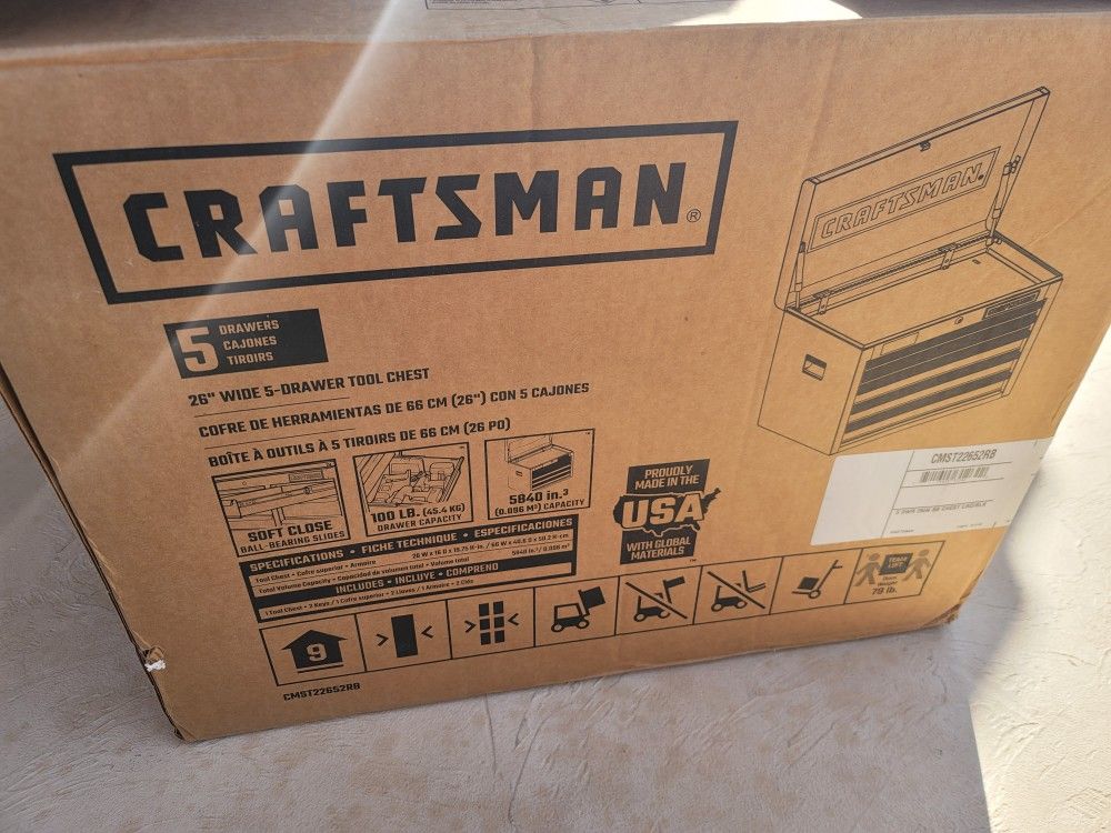 CRAFTSMAN 26" Wide 5 Drawer Tool Chest BRAND NEW