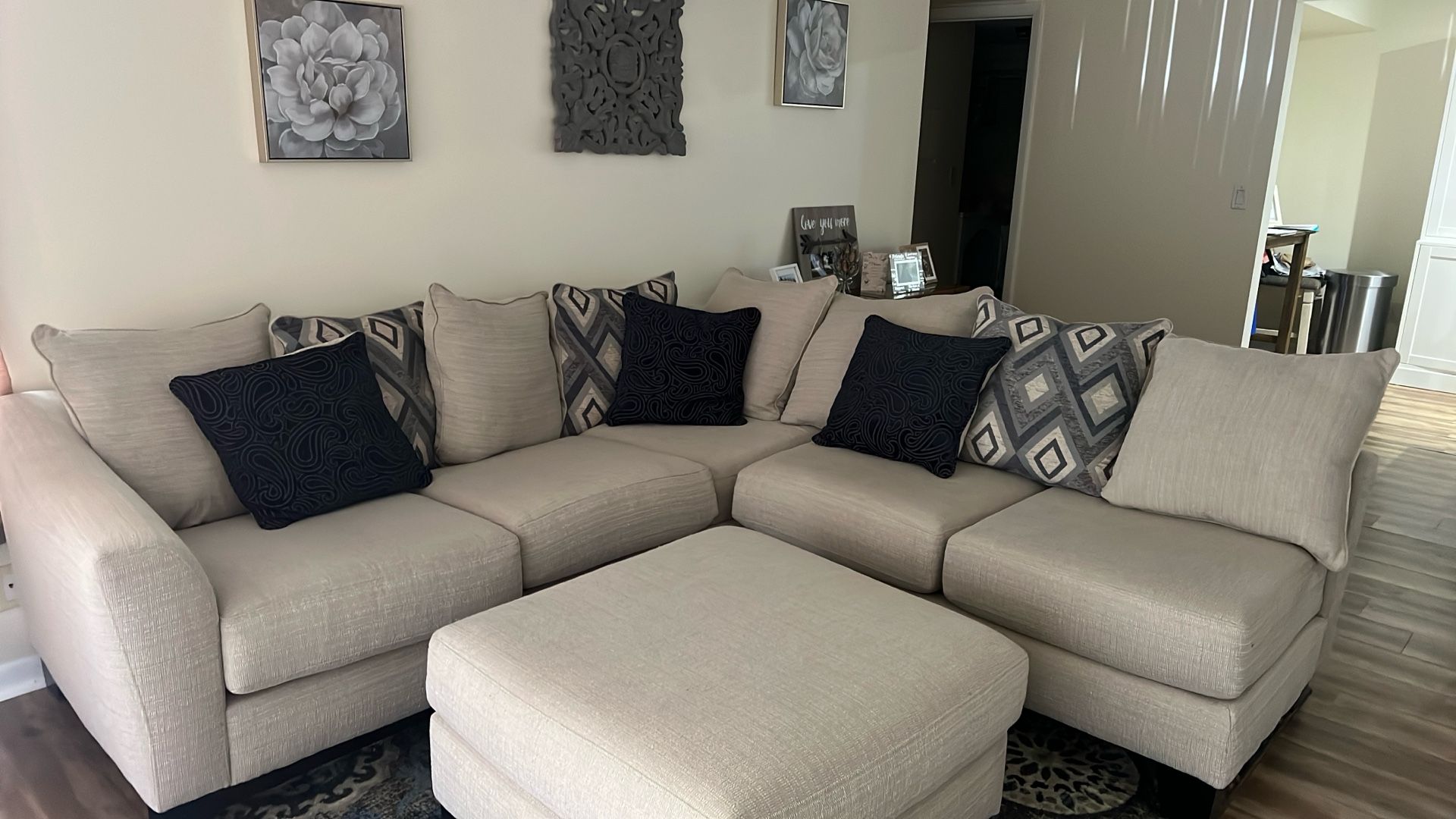Sectional Sofa Ottoman and TV W/stand