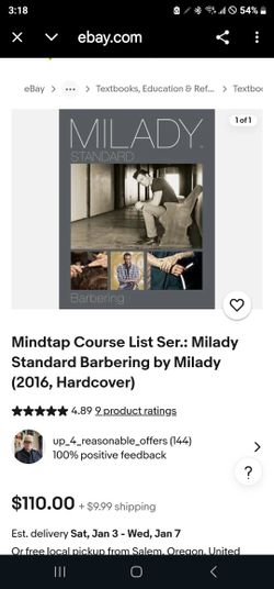 Mindtap Course List Ser.: Milady Standard Barbering by Milady (2016, Hardcover)