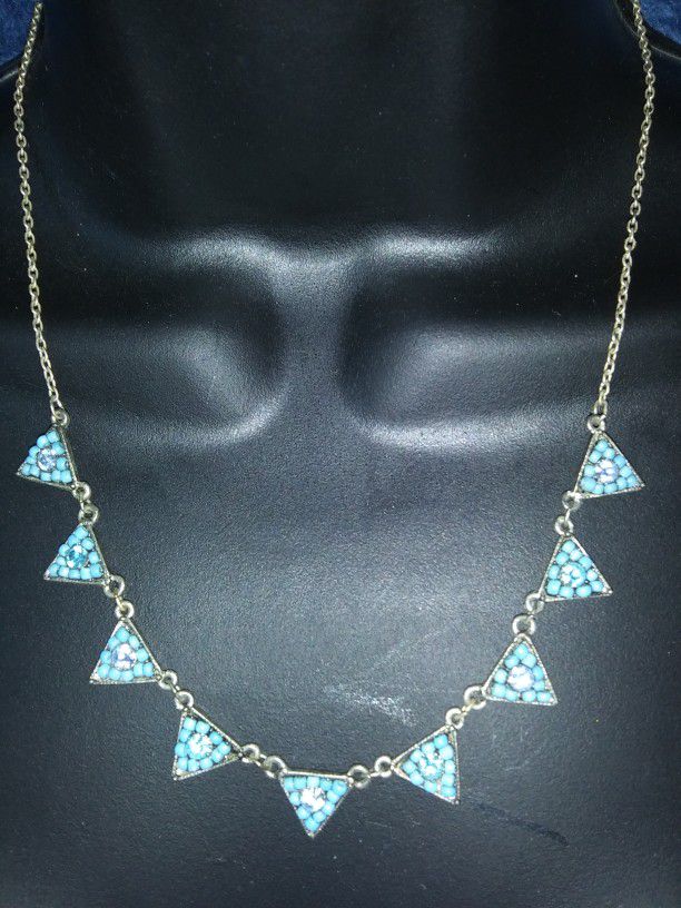 Turquoise necklace, Charm Bracelet & Earrings