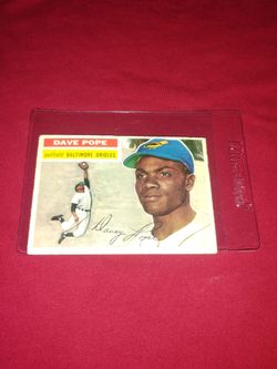 Vintage Old 1956 Dave Pope Rookie Baseball Card - Topps #154