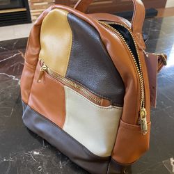 New Multicolored Faux Leather Woman's Backpack Bag