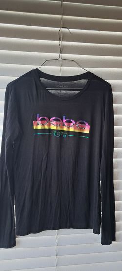 bebe Long Sleeve Black Logo Shirt XL