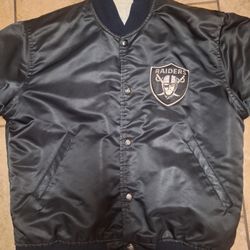 VINTAGE 90s LOS ANGELES RAIDERS STARTER BOMBER JACKET MEDIUM DEADSTOCK