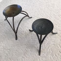 Pair of sturdy, Tri-Pod Candle-Holders