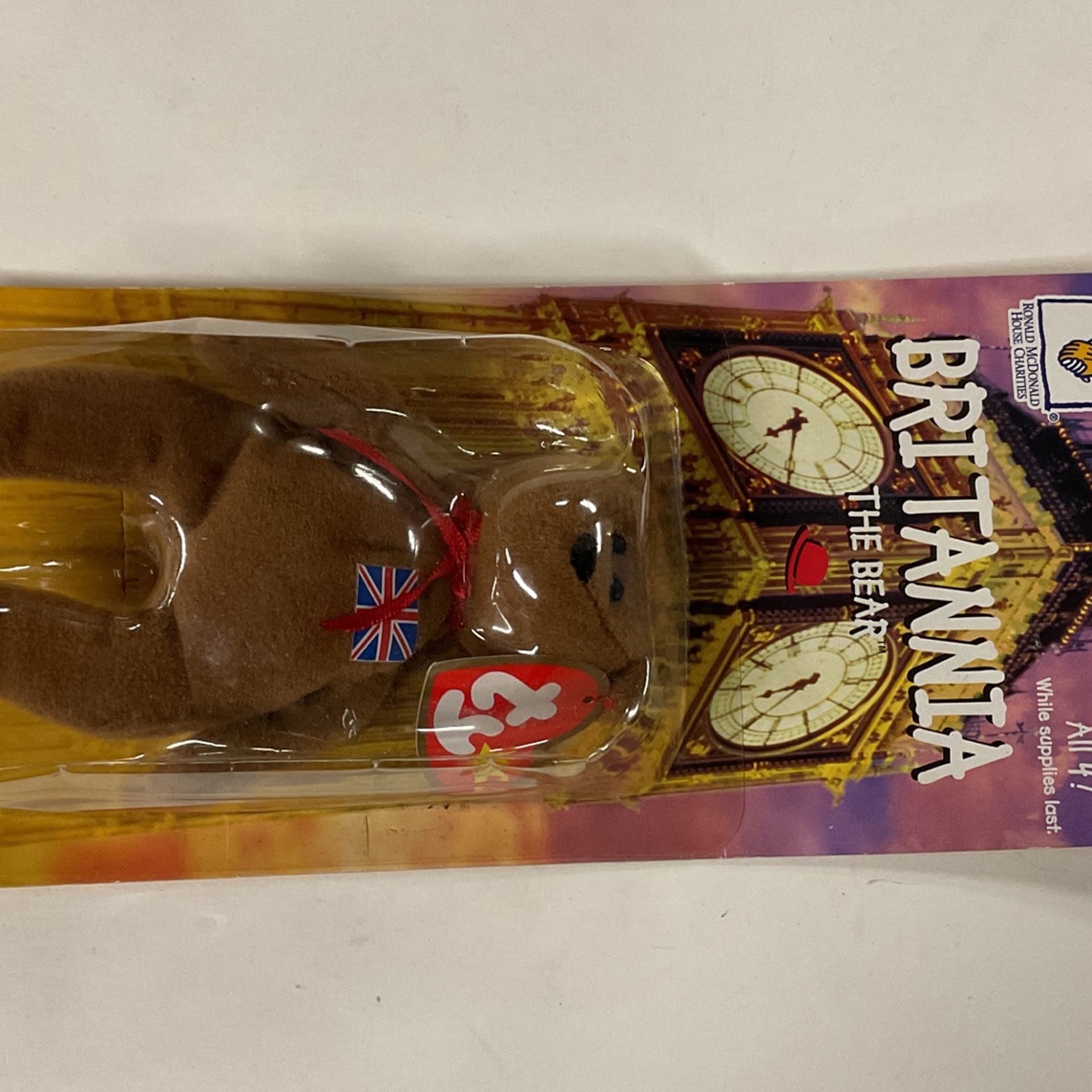 1999 McD0NALDS TY Beanie Baby Britannia The Bear RARE