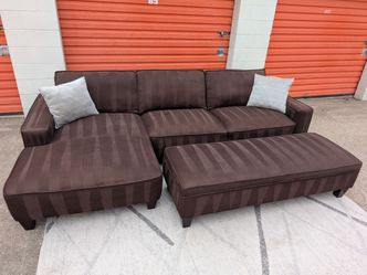 *FREE DELIVERY!* BROWN COSTCO SECTIONAL SOFA w/STORAGE OTTOMAN!