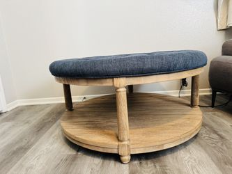 Pottery Barn Tufted. Round Ottoman