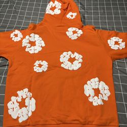 Orange Denim tear hoodie Size XL