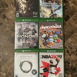 6 Xbox One games - Fallout 4 Overcooked For Honor Imortals Fenyx Rising The Elder Scrolls NBA 2K18