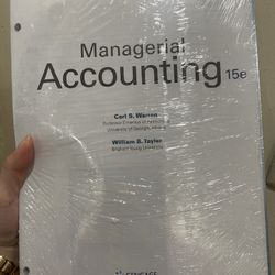 Warren, MANAGERIAL ACCOUNTING, 15e Textbook