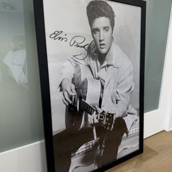 Elvis Presley Framed Black And White Photo