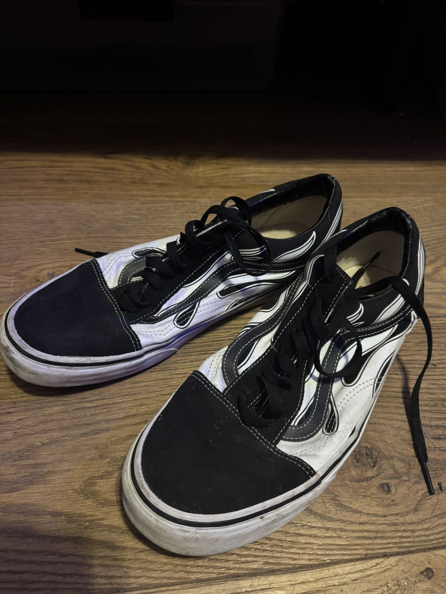 White Flame Vans (Men size 11)