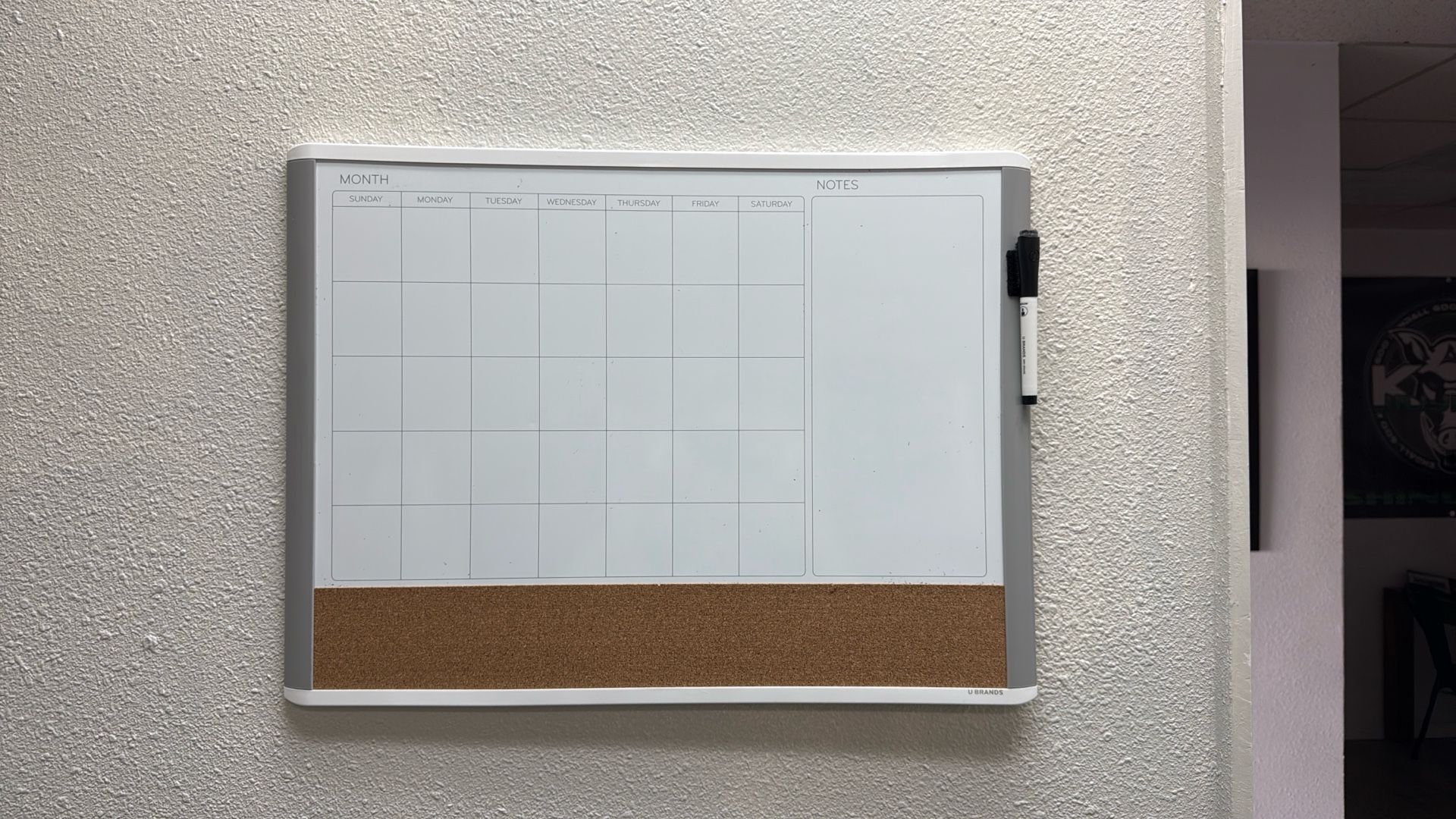 Whiteboard Calendar Dry Erase