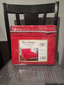 Home Collection King Size 6-Piece Sheet Set Red