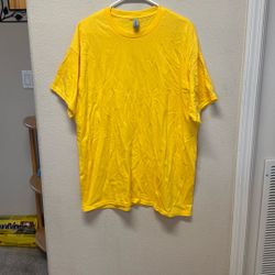 New Gildan Men’s Unisex Extra Large XL Yellow Heavy Cotton T Shirt