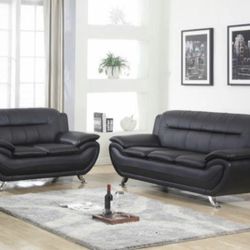 FAUX LEATHER SOFA & LOVESEAT SET ! AVAILABLE IN BLACK, BEIGE AND RED! 