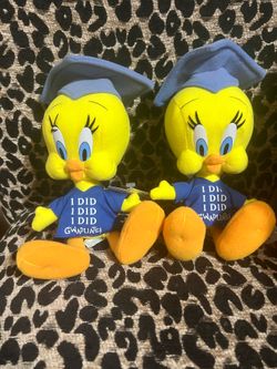 🎓 Vintage Tweety Bird Graduation Plush w/ Tag – Looney Tunes Collectible 🎓