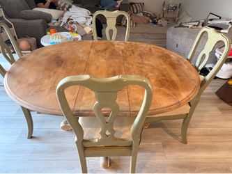 Antique Wood Oval Dining Table