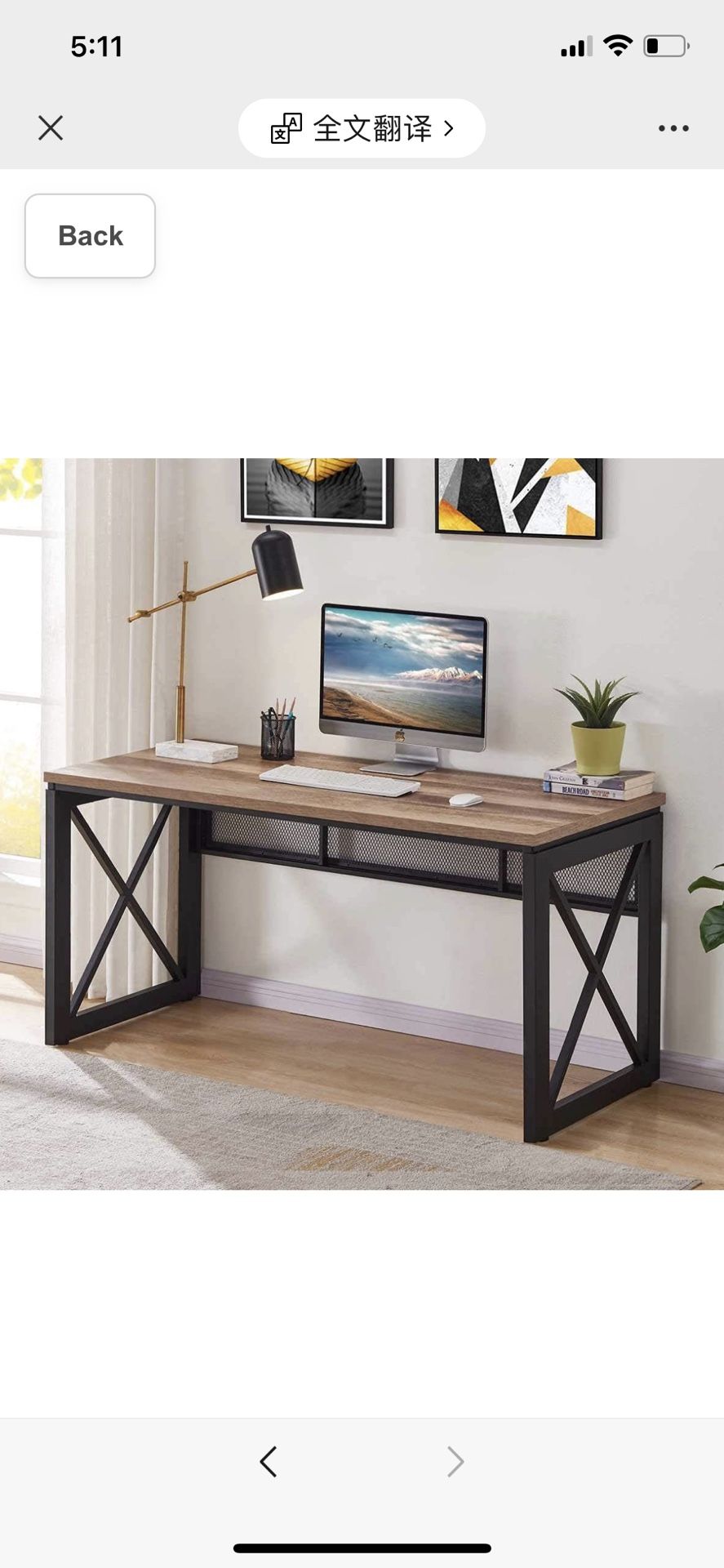 Industrial Home Office Desks, Rustic Wood Computer Desk, Farmhouse Sturdy Metal Writing Desk (60 Inch, Vintage Oak)