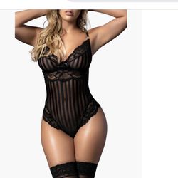 Mapale Sexy Lingerie Black Bodysuit XL