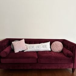 Burgundy Tuxedo Couch
