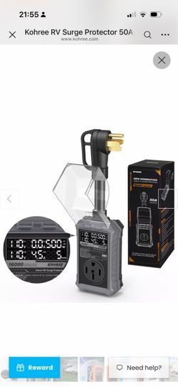 RV Surge Protector 50 Amp with Circuit Analyser LED Display, 16000 Joules
