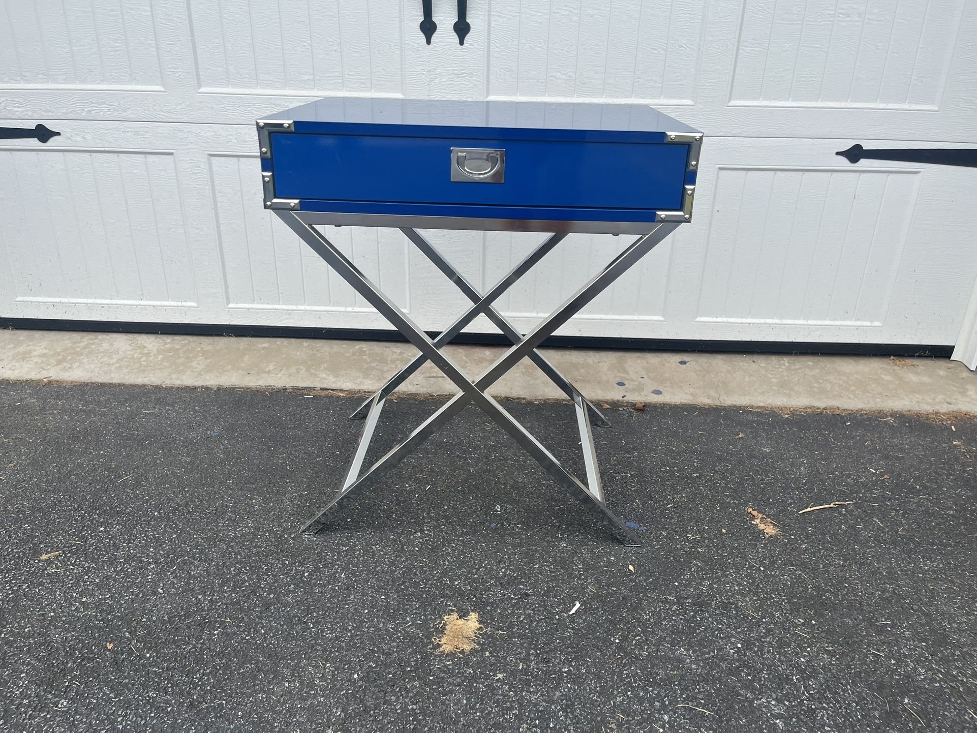 Like New Blue Contemporary Nightstand